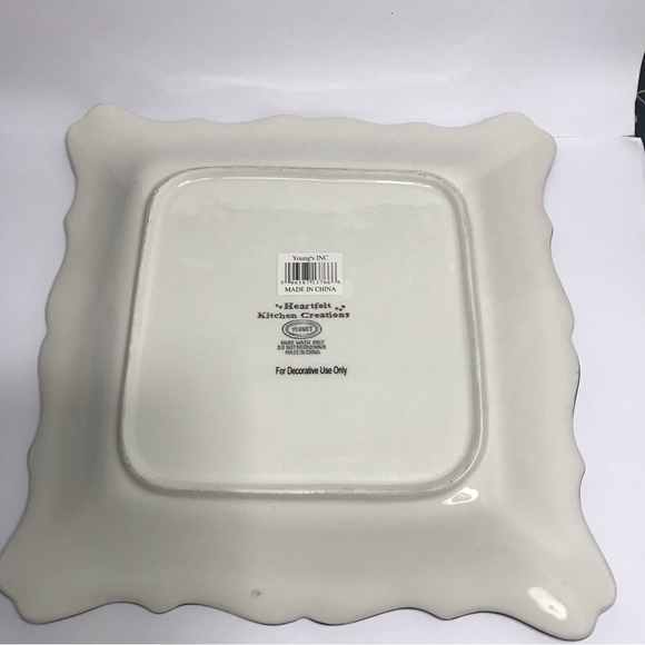 Young's Heartfelt Kitchen Creations Ceramic 11.5” Plate Chess board Cards Black - Picture 7 of 13